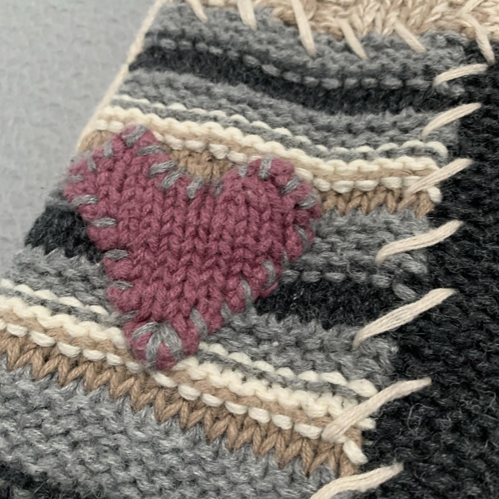 Vintage Baxter Wells Sweater 3D Embroidered Heart Flower Cottagecore Petite M - Picture 13 of 14